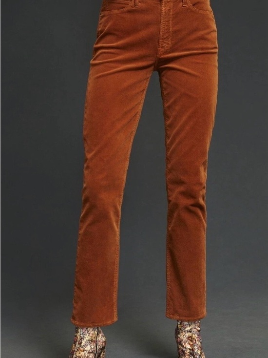 MOTHER Denim - Mother The Mid Rise Dazzler Ankle In Mok Monk Brown Size 27 Corduroy Pants
